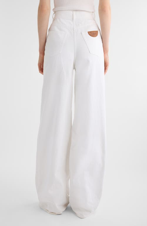 Chloé High Waist Wide Leg Jeans In White