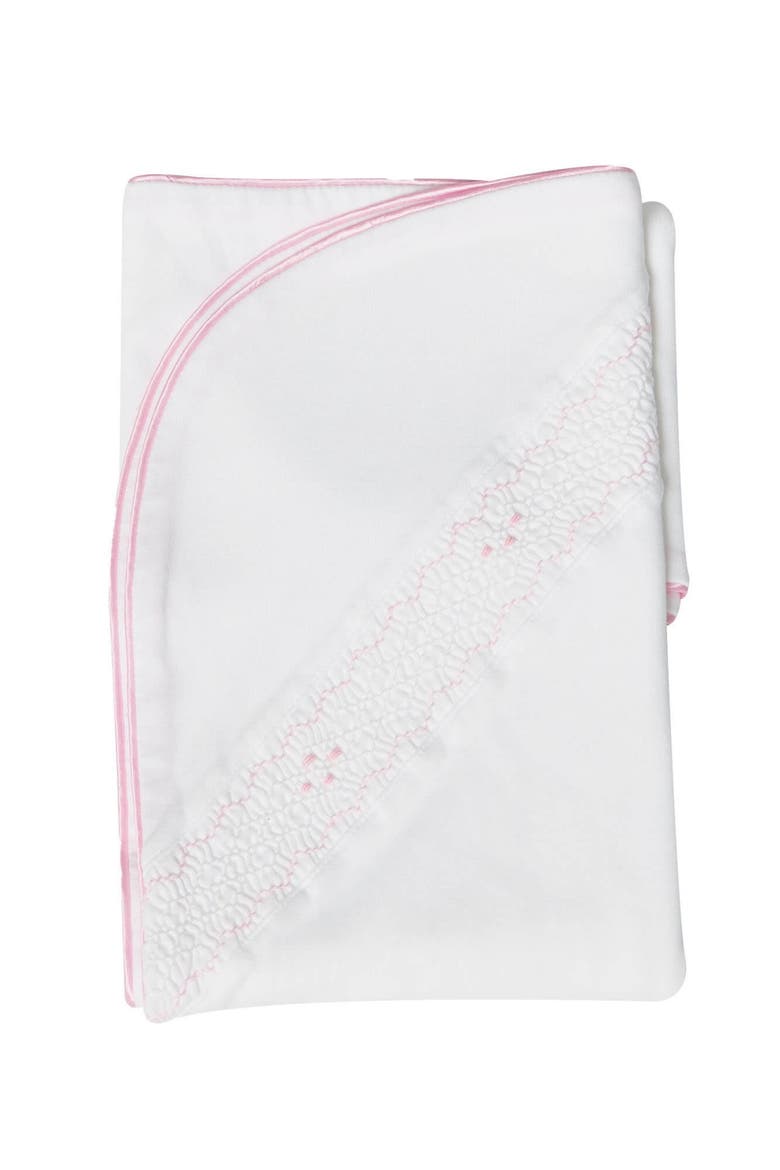 Nella Smocked Girl Blanket - Baby, Main, color, White