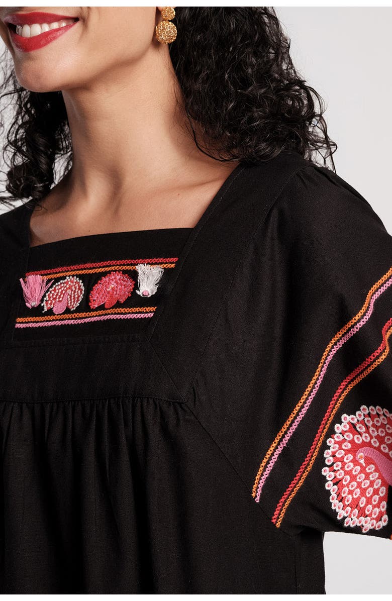 Frances Valentine Picnic Peacock Dress, Alternate, color, Black/Multi