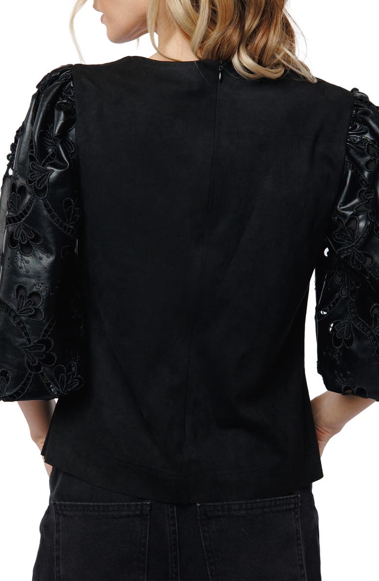 CIEBON Hudson Puff Sleeve Shirt, Alternate, color, Black