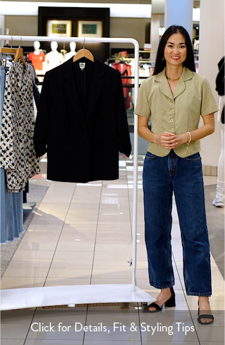 Scrunch Sleeve Ponte Knit Blazer, sales video thumbnail