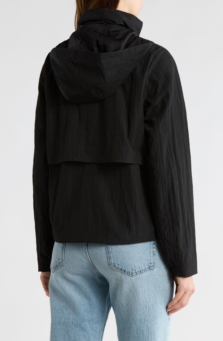 Bernardo Shiny Textured Crepe Jacket, Alternate, color, Black