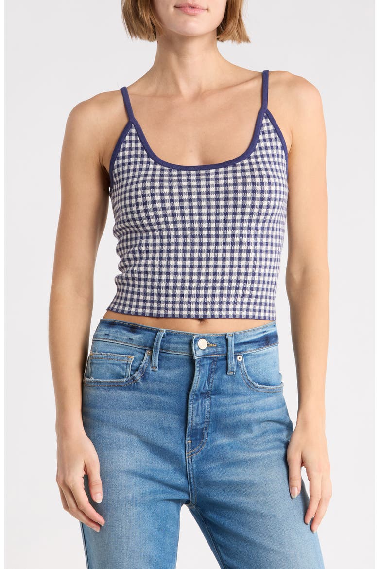 The Keepsake Gingham Tank, Main, color, NAVY GINGHAM