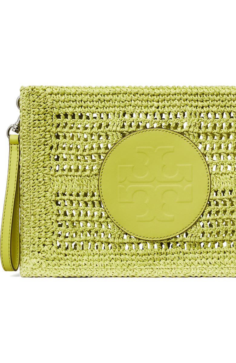 Tory Burch Ella Hand Crochet Wristlet, Alternate, color, Citrus Green