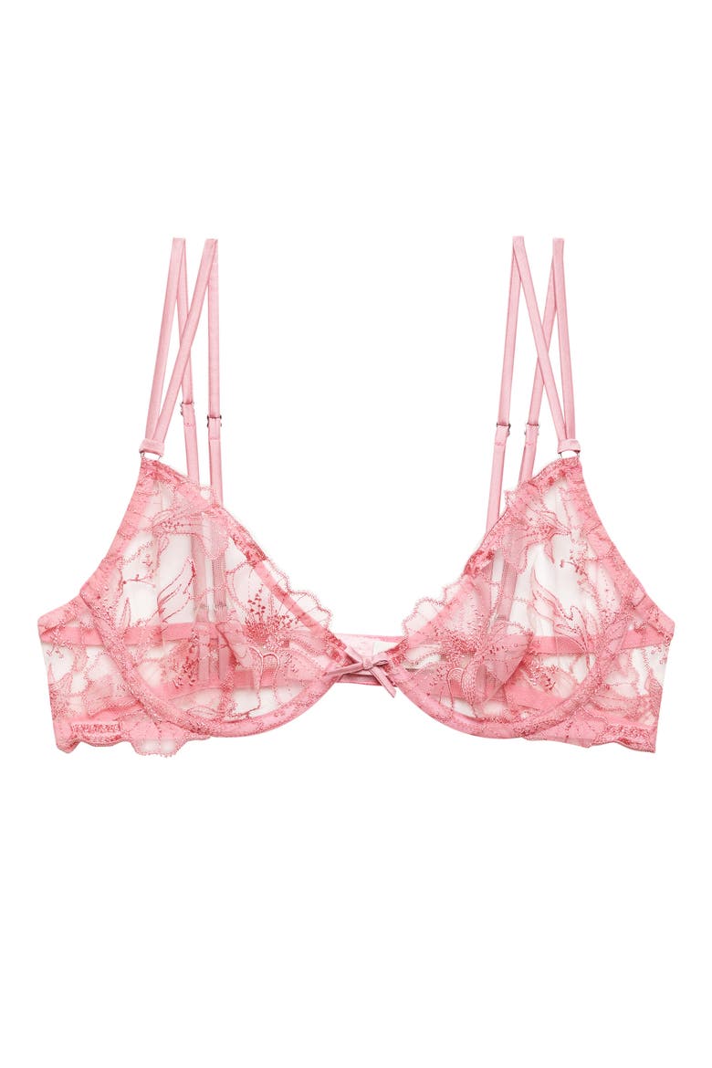Harper Embroidered Underwire Demi Bra, Alternate, color, PINK CADILLAC
