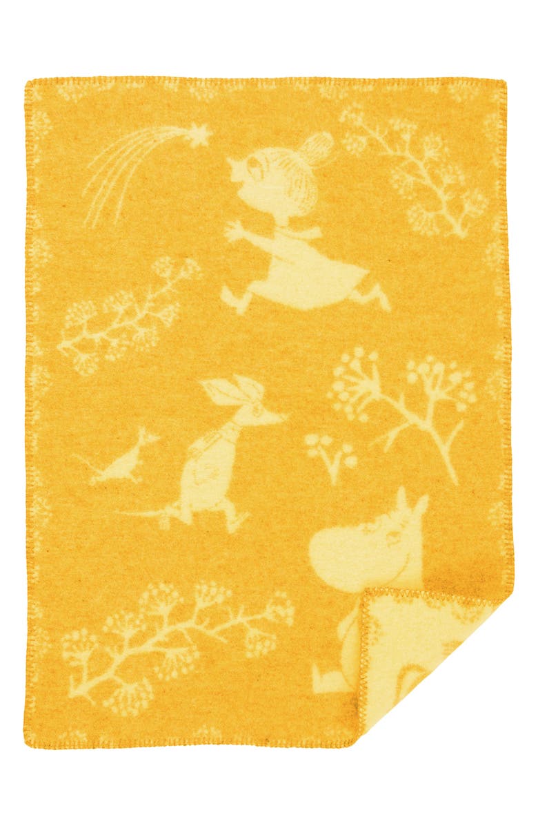 Klippan Kids' Moomin Winterland Brushed Wool Blanket, Main, color, Winter Sun