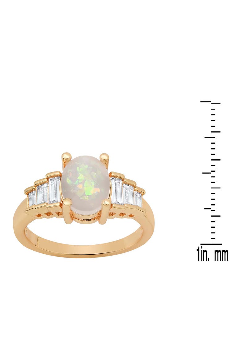 18k Gold Plated Imitation Opal Ring, Alternate, color, GOLD