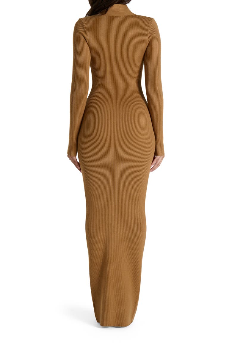 Rib Long Sleeve Body-Con Sweater Dress, Alternate, color, CAMEL