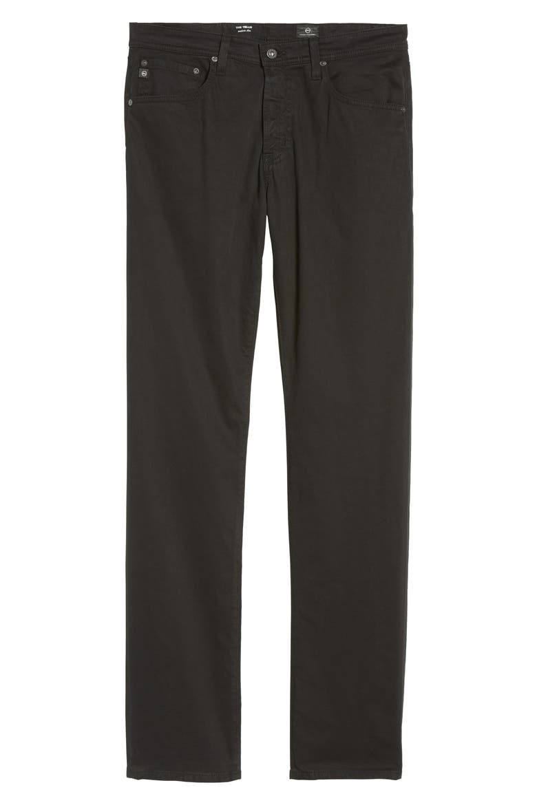 Tellis Sueded Stretch Sateen Slim Leg Pants (Nordstrom Exclusive), Alternate, color, SUPER BLACK