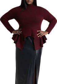 ELOQUII Peplum Sweater