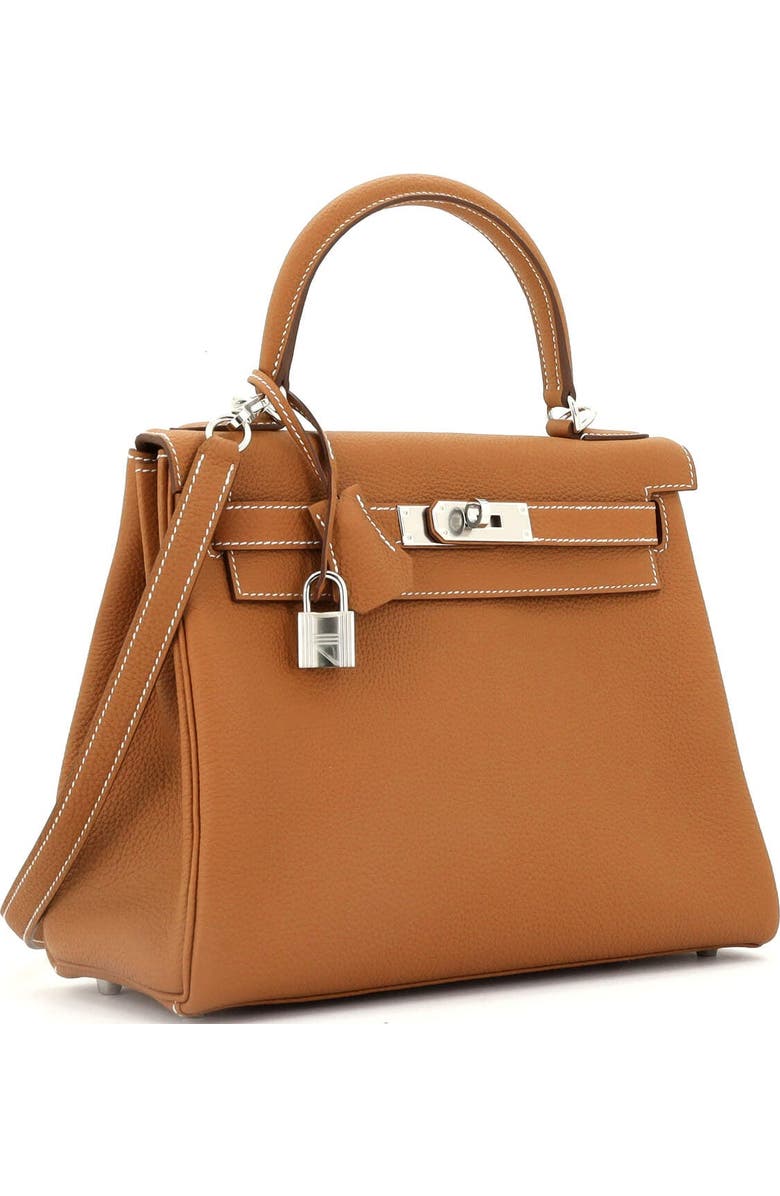 Pre-Owned Hermes Kelly Handbag Brown Togo with Palladium Hardware 28, Alternate, color,