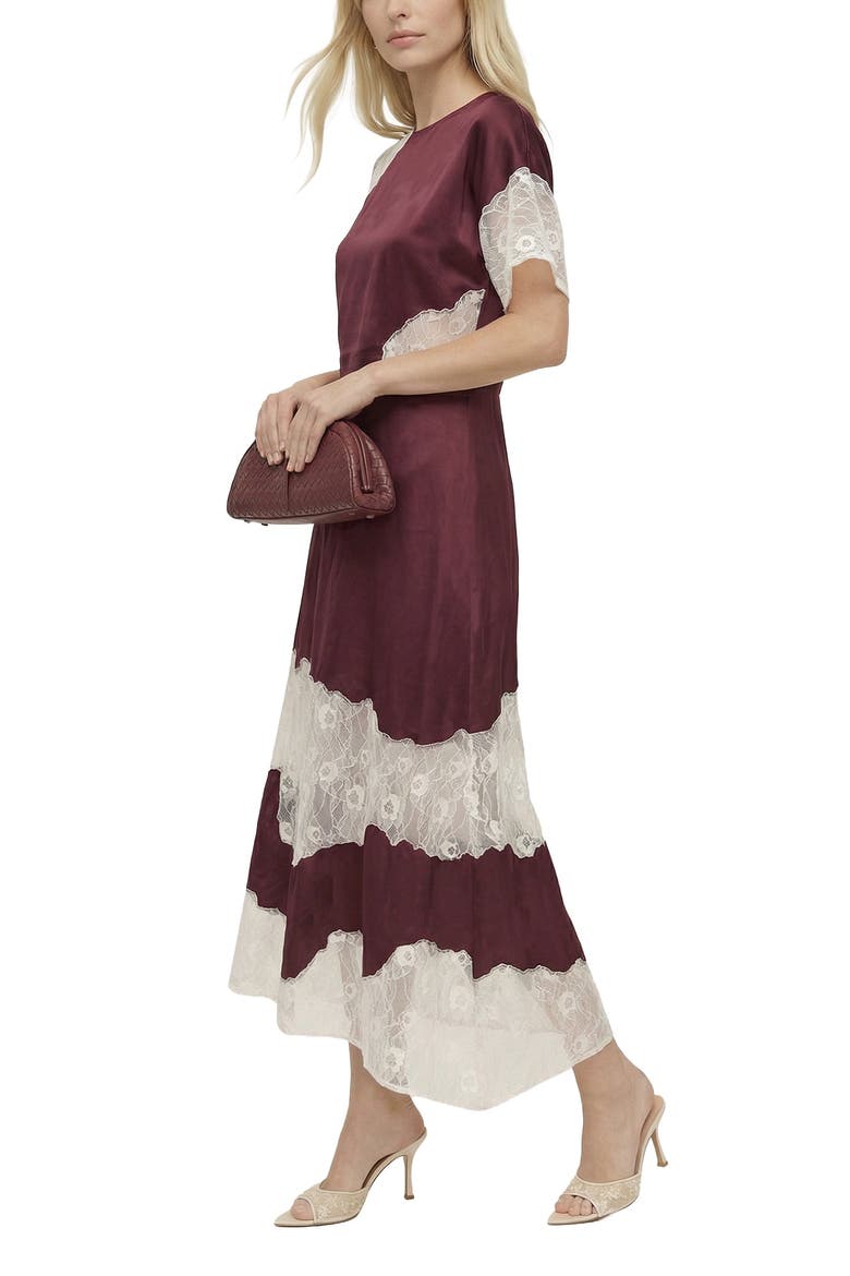 Selma Lace Insert Maxi Dress, Alternate, color, Burgundy