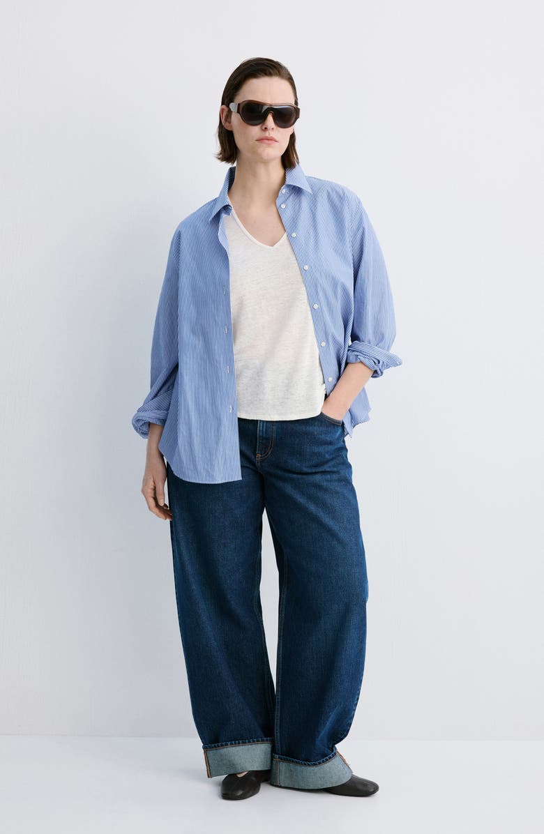 MANGO Linen Top, Alternate, color, Off White