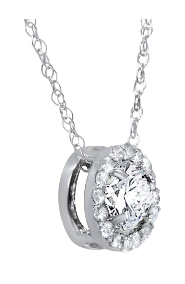 Bliss Diamond 1/2ct Diamond Halo Pendant 14K Gold Lab Grown, Alternate, color, 14K White Gold
