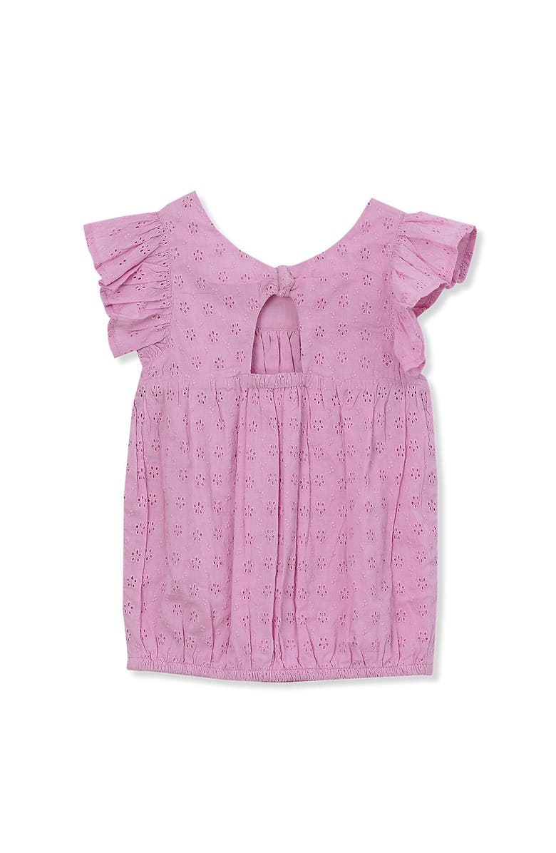 Lands' End Girls Woven Eyelet Top, Alternate, color, Sunset Purple