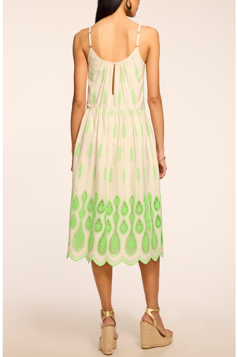 Sandra Embroidered Lace Inset Border Dress, Alternate, color, BRIGHT LIME LACE