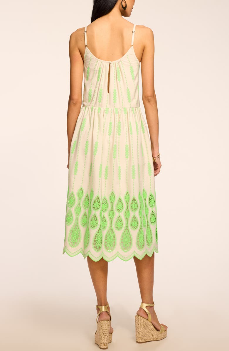 Ramy Brook Sandra Embroidered Lace Inset Border Dress, Alternate, color, Bright Lime Lace