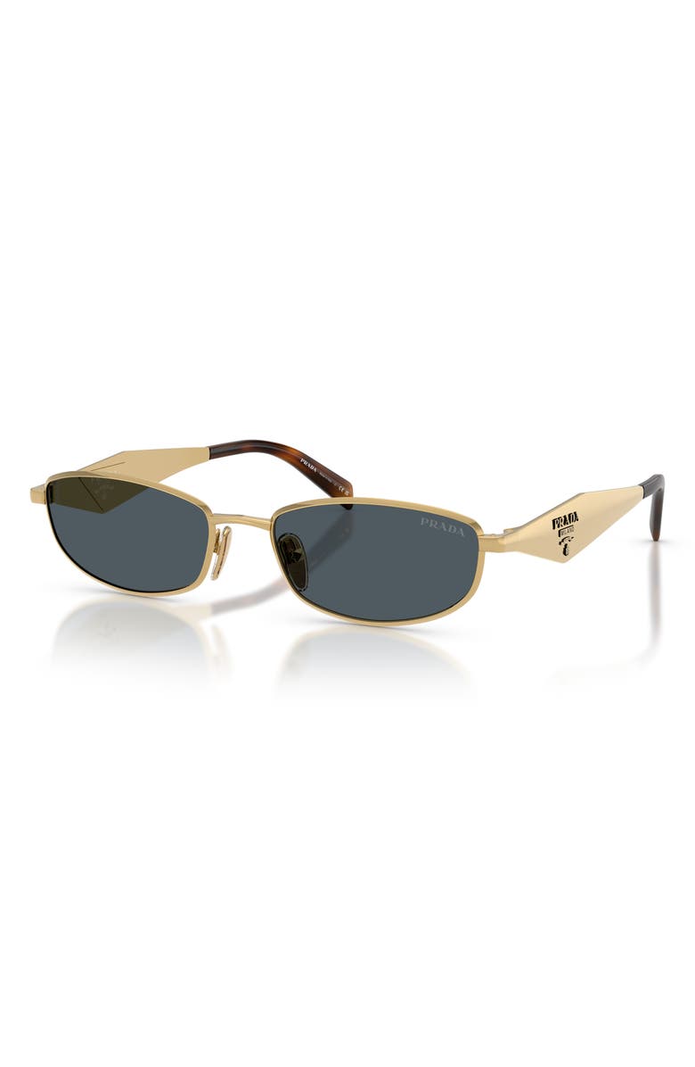 Prada 55mm Oval Sunglasses, Alternate, color, Gold / Dark Grey