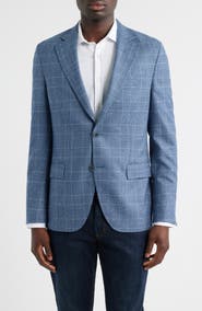Peter Millar Hyperlight Soft Blue Glen Check Wool Sport Coat