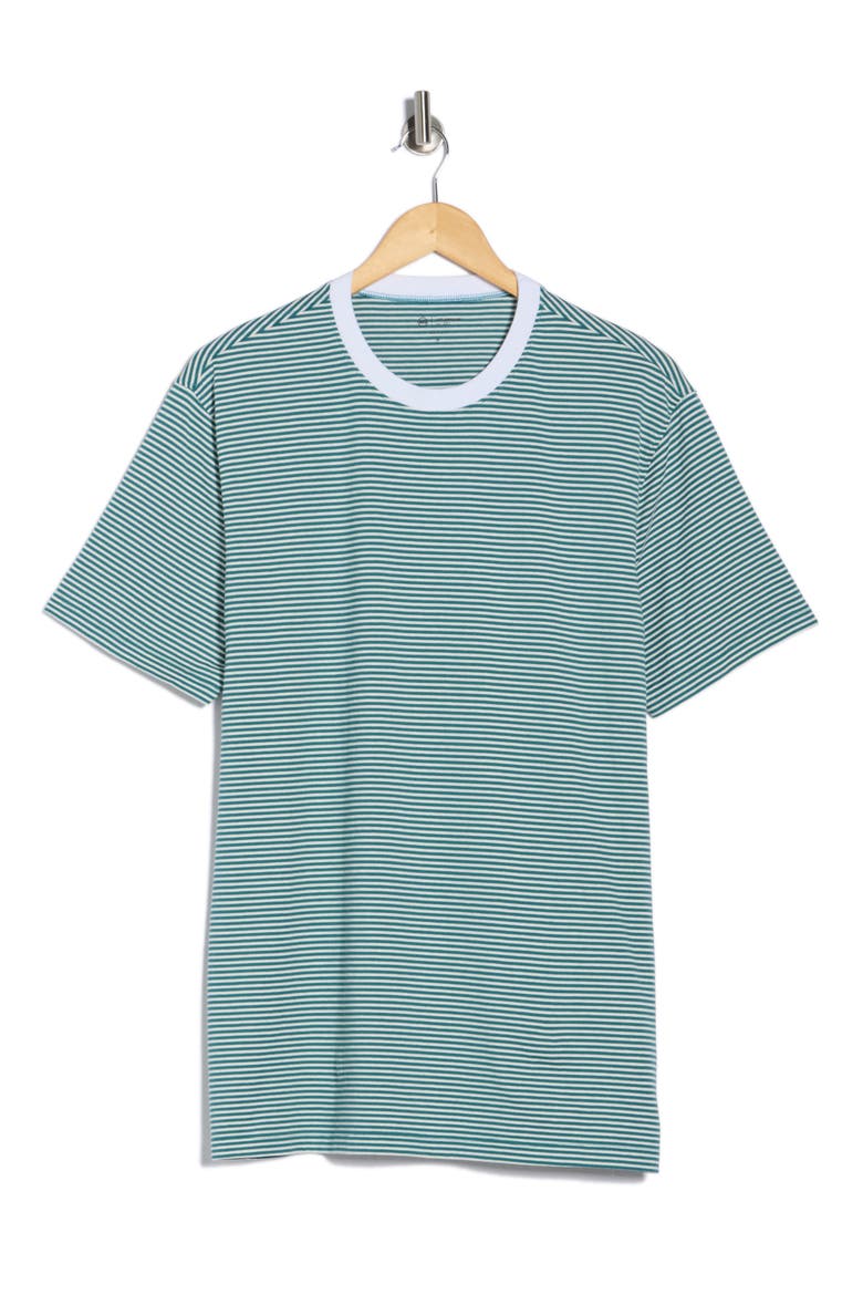Bryce Crewneck Stretch Cotton T-Shirt, Alternate, color, OCEAN STONE/IVORY DUST