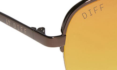 Diff 59mm August Aviator Sunglasses In Copper/gold Mirror