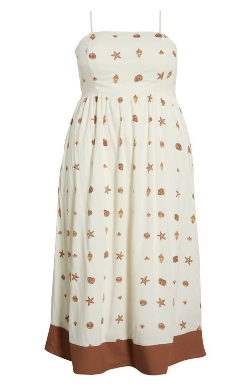 Sugarlips Cerise Shells Fit & Flare Sundress In White