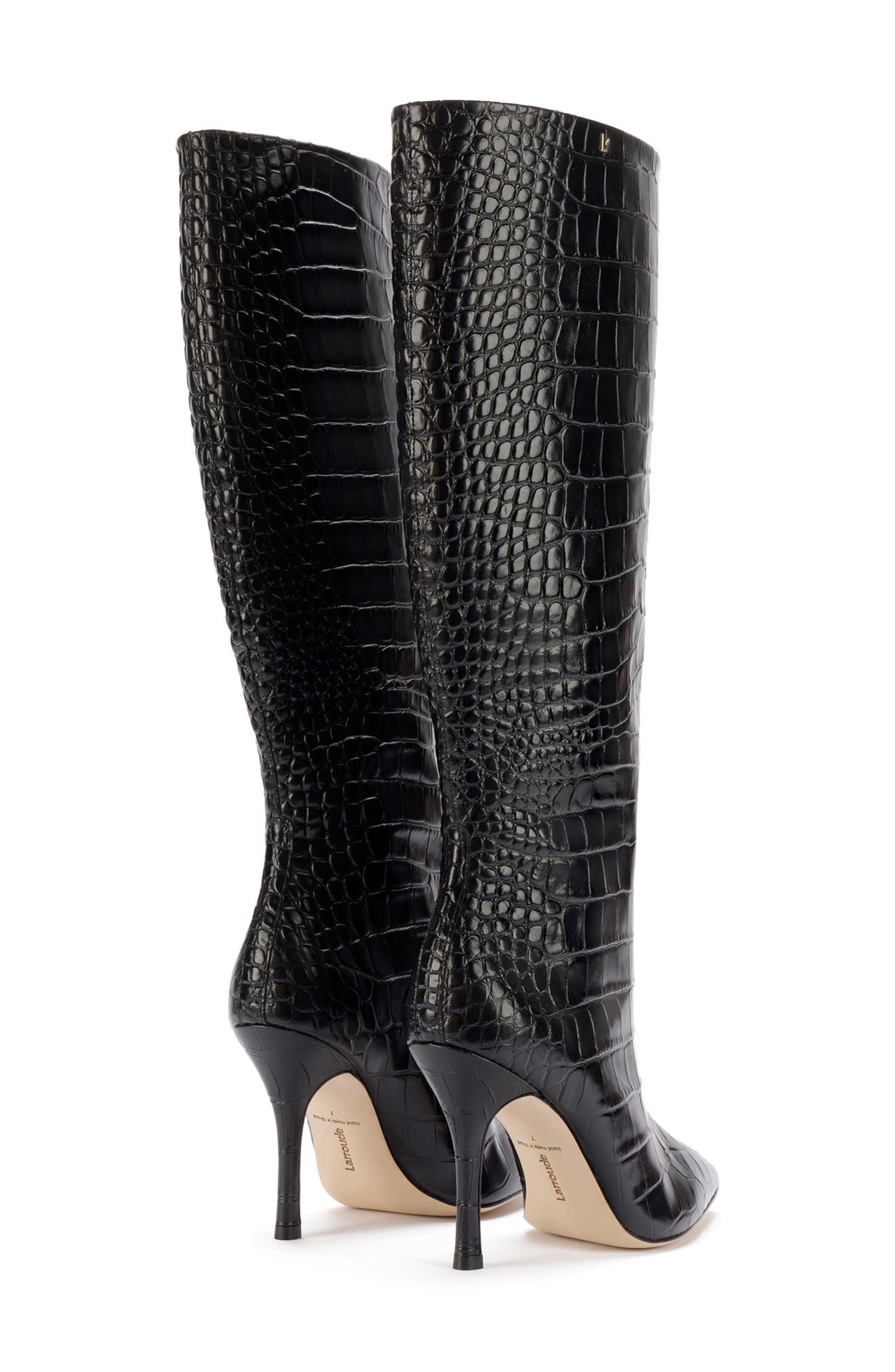 Larroudé Kate Pointed Toe Knee High Boot, Alternate, color, 