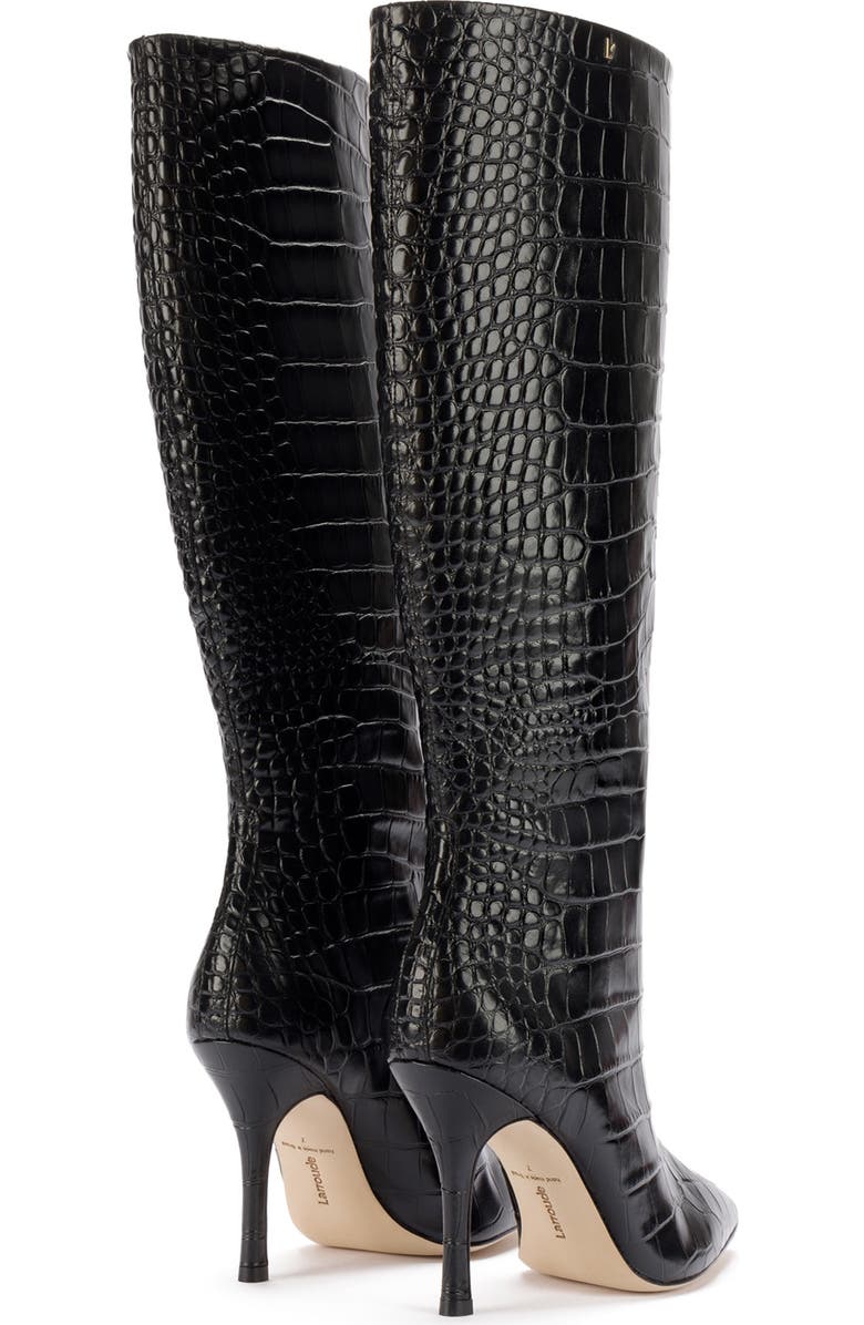Larroudé Kate Pointed Toe Knee High Boot, Alternate, color,