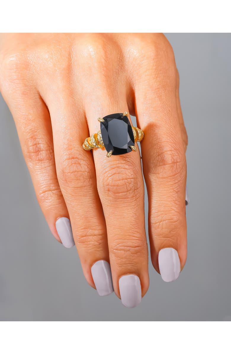 YS GEMS Black Onyx & Pavé White Topaz Ring, Alternate, color, 