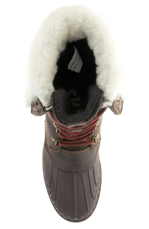 Kamik Sienna F 2 Genuine Shearling Trim Waterproof Boot In Brown