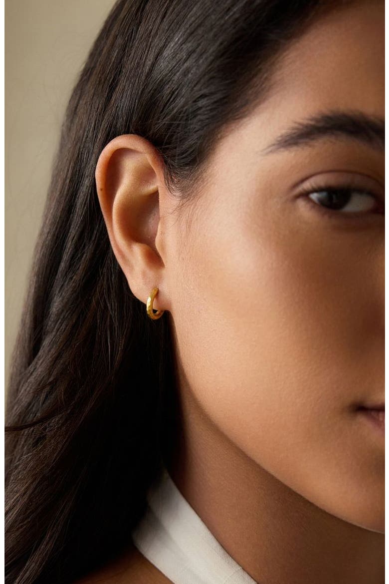 Textured Gold Small Hoop Earrings, Alternate, color, Gold