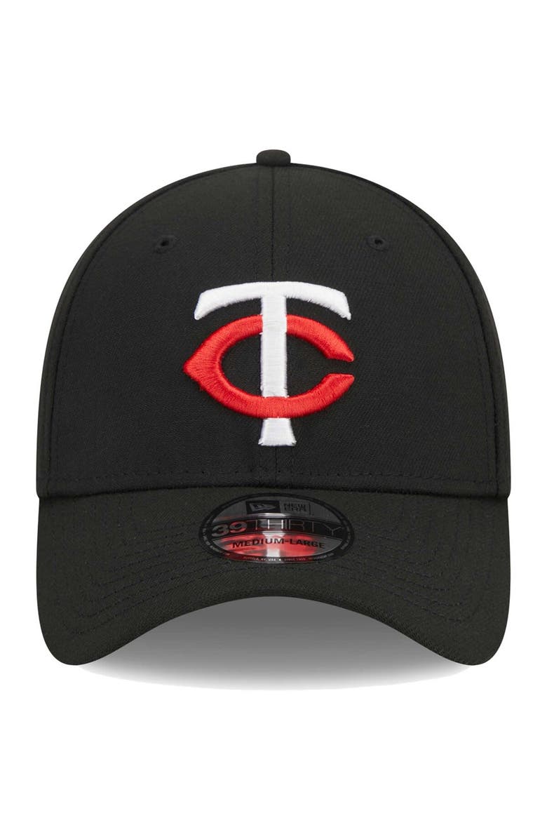 New Era Men's New Era Black Minnesota Twins Logo 39THIRTY Flex Hat, Alternate, color, Black