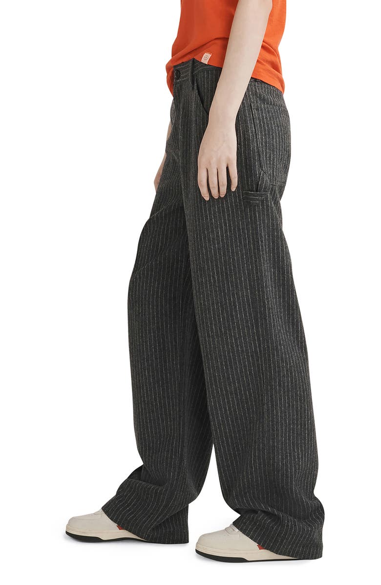 rag & bone Sid Pinstripe Wool Blend Carpenter Pants, Alternate, color, Greystrp