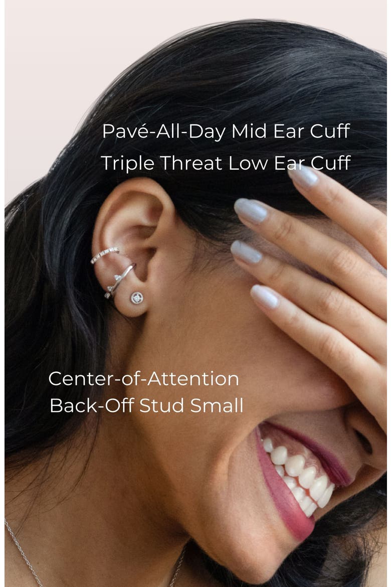 Triple-Threat Ear Cuff, Alternate, color, Silver