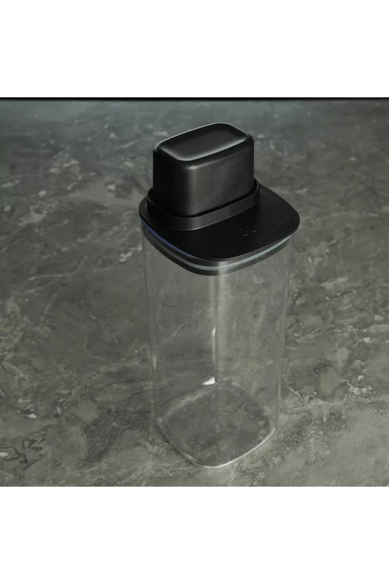 6 Cup Clear Airtight Food Storage Container with Measuring Cup, Alternate, color, Black
