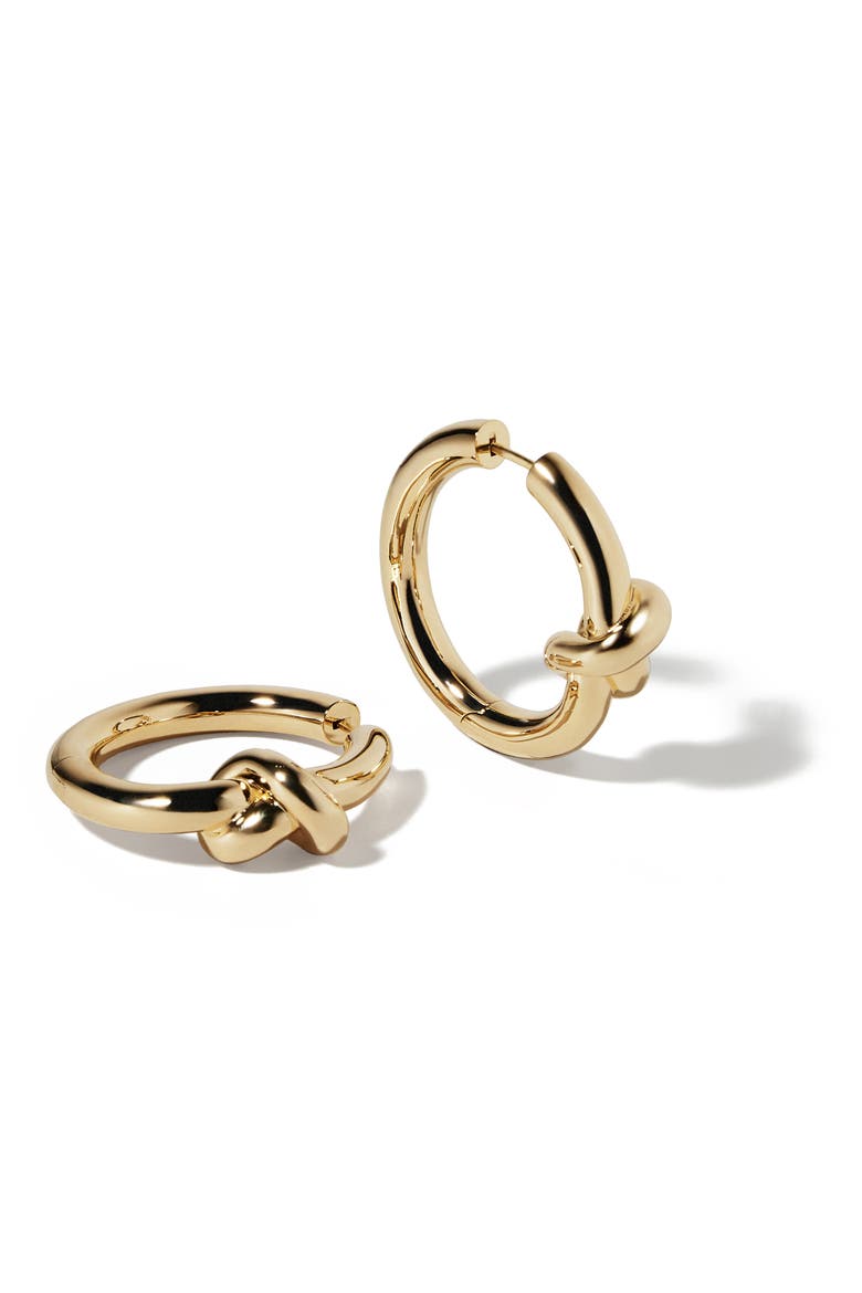 Knot Baby Hoop Earrings, Main, color, YELLOW GOLD