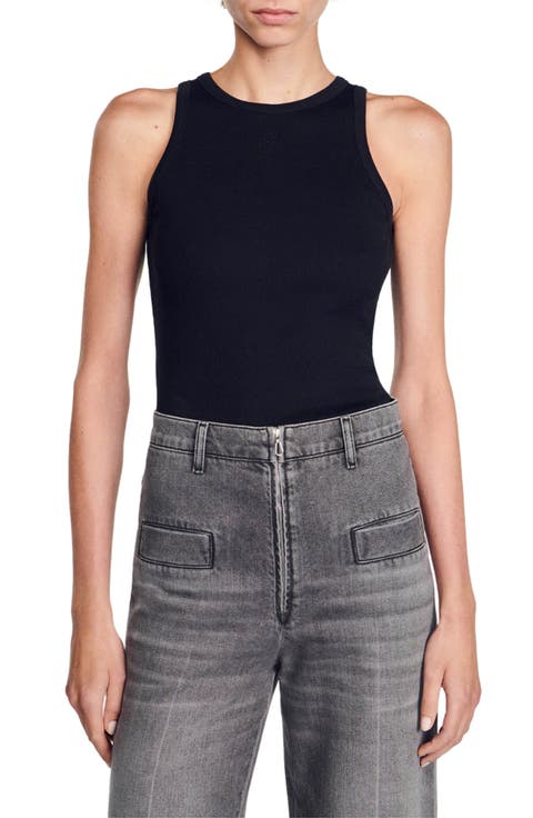 Embroidered vest top