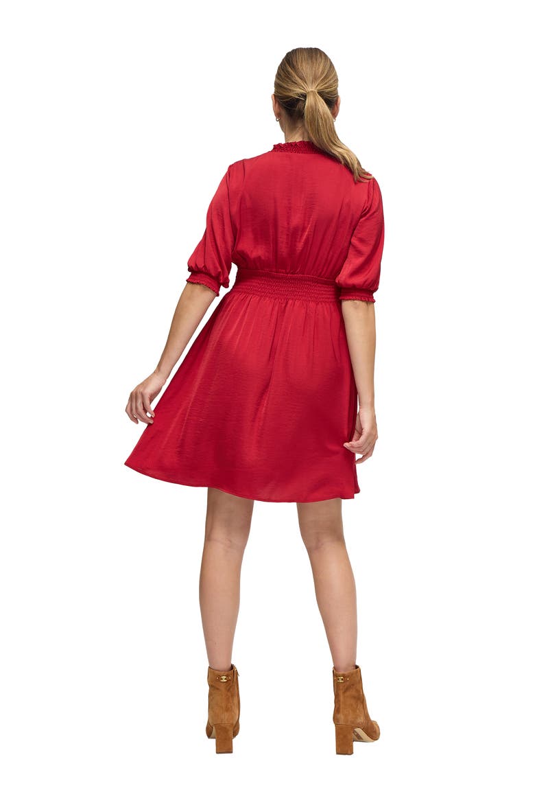 The V-Neck Vibe Mini Maternity Dress, Alternate, color, Red