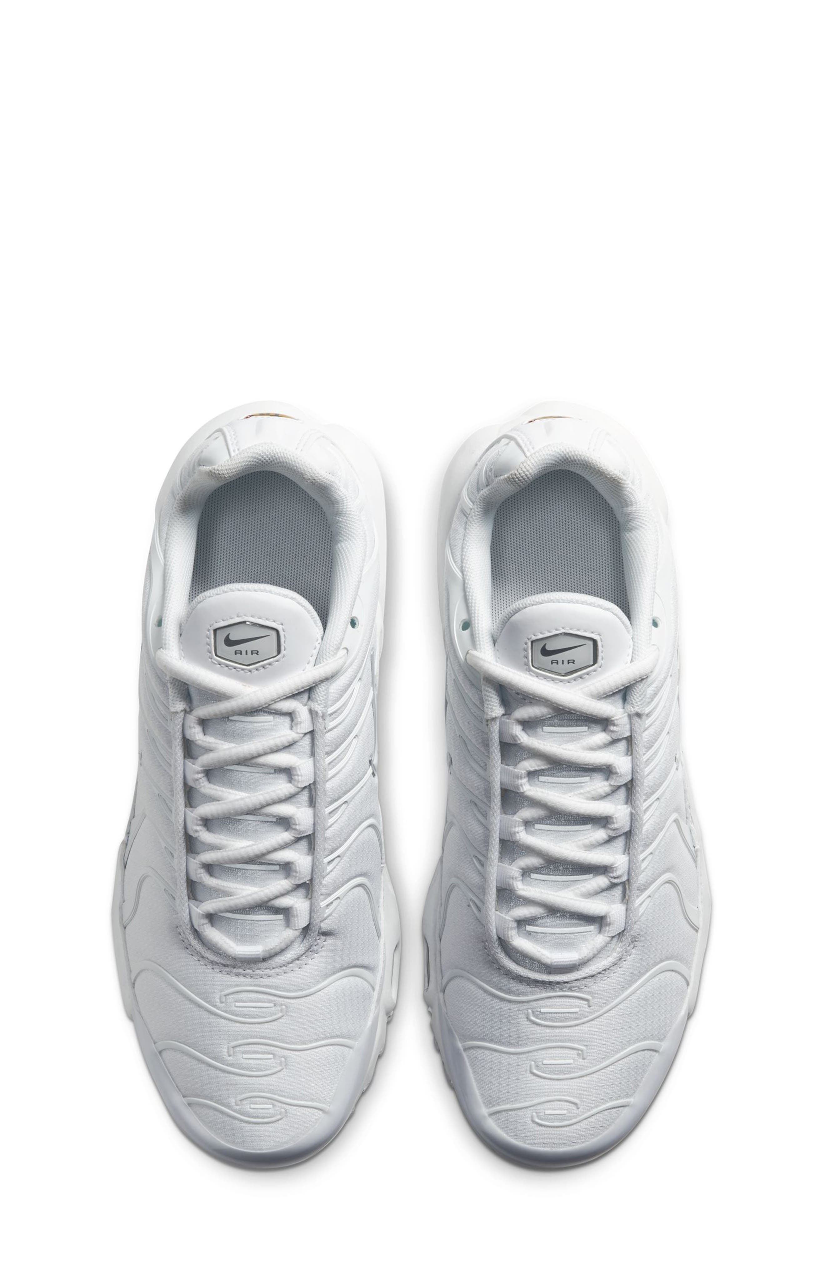 Nike Kids' Air Max Plus GS Sneaker, Alternate, color, White/ White/ Silver