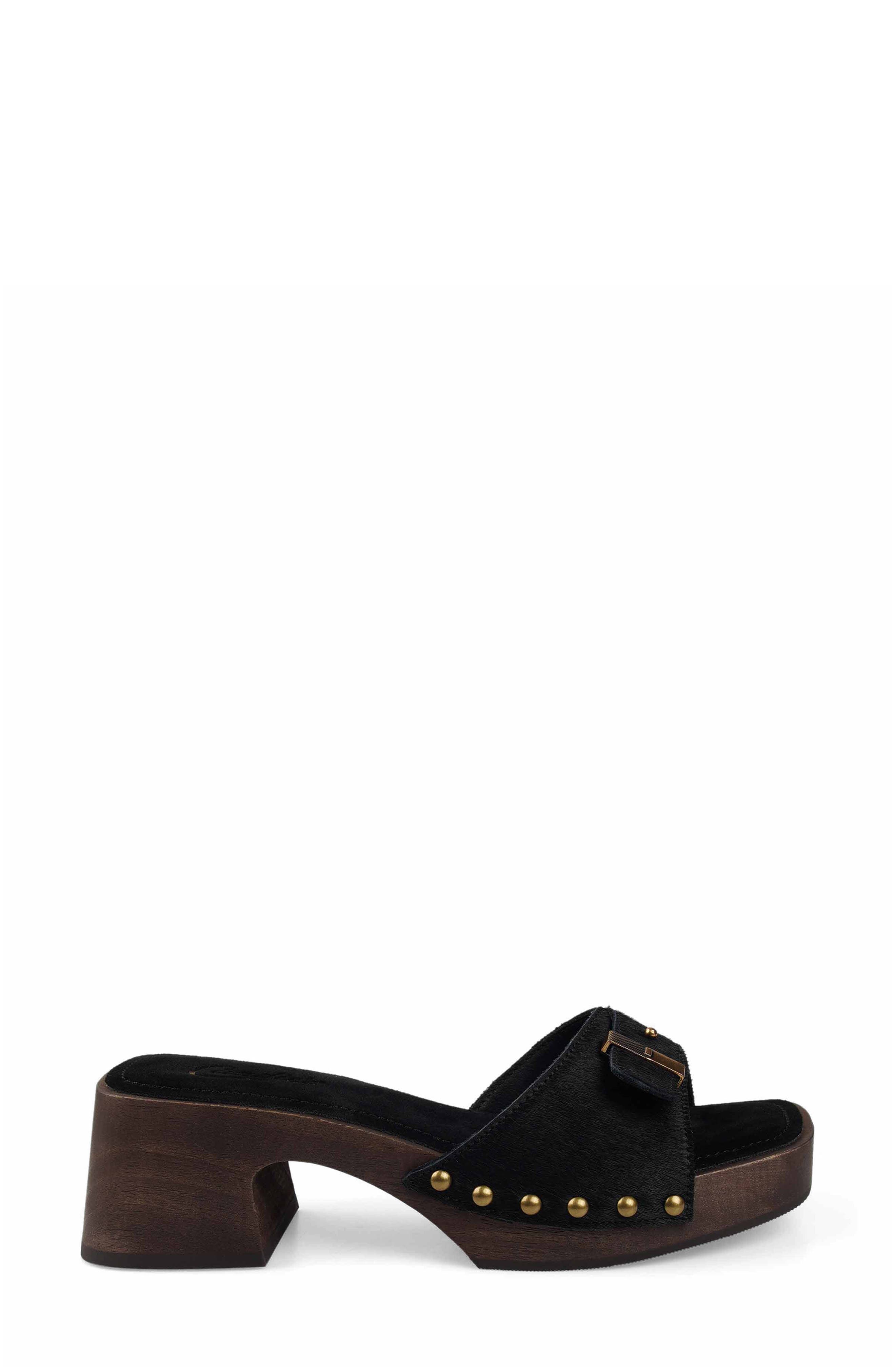Candie's Shanda Platform Slide Sandal, Alternate, color, Black Leather