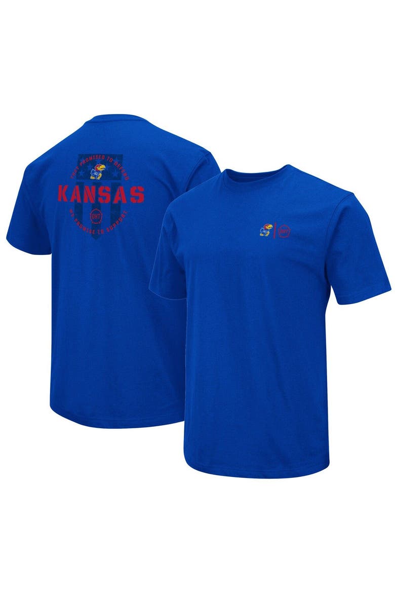 Men's Colosseum Royal Kansas Jayhawks OHT Military Appreciation T-Shirt, Main, color, Royal