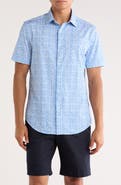 Bugatchi Miles Short Sleeve 8-Way Stretch OoohCotton® Button-Up Shirt