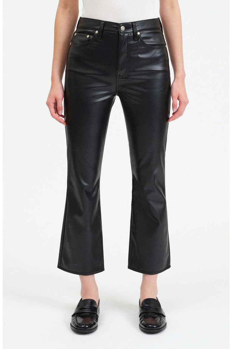 Shy Girl High Waist Faux Leather Flare Pants, Main, color, CINEMATIC
