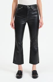 DAZE Shy Girl High Waist Faux Leather Flare Pants