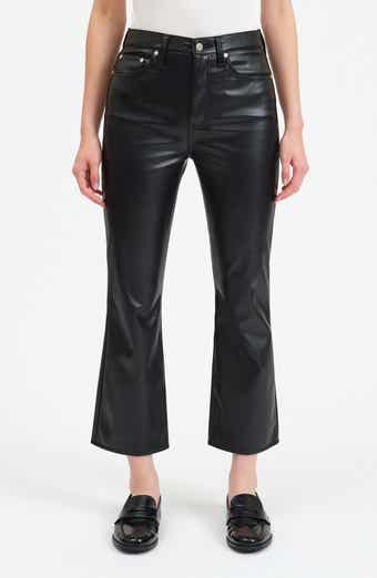 DAZE Shy Girl High Waist Faux Leather Flare Pants