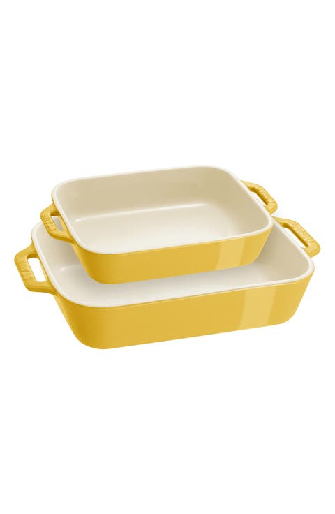 2-Piece Ceramic Rectangular Baking Dishes