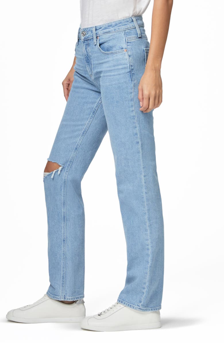 PAIGE Noella Ripped High Waist Relaxed Straight Leg Jeans, Alternate, color, 