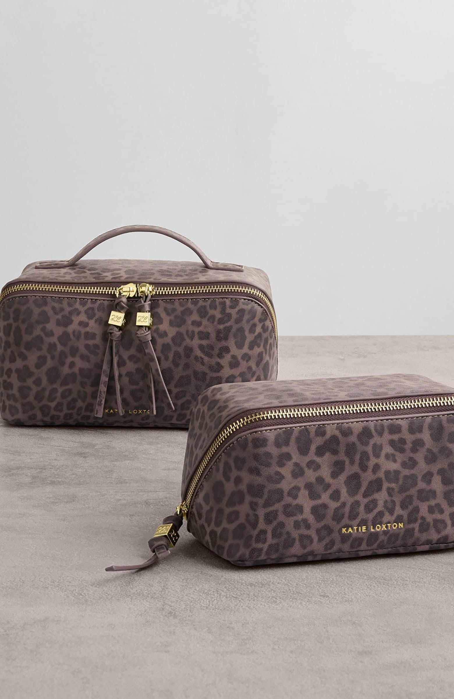 Fold-Out Mirror Make Up Bag, Alternate, color, Leopard