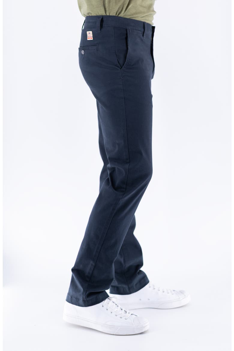 Slim Fit Flat Front Sateen Twill Chinos, Alternate, color, NAVY