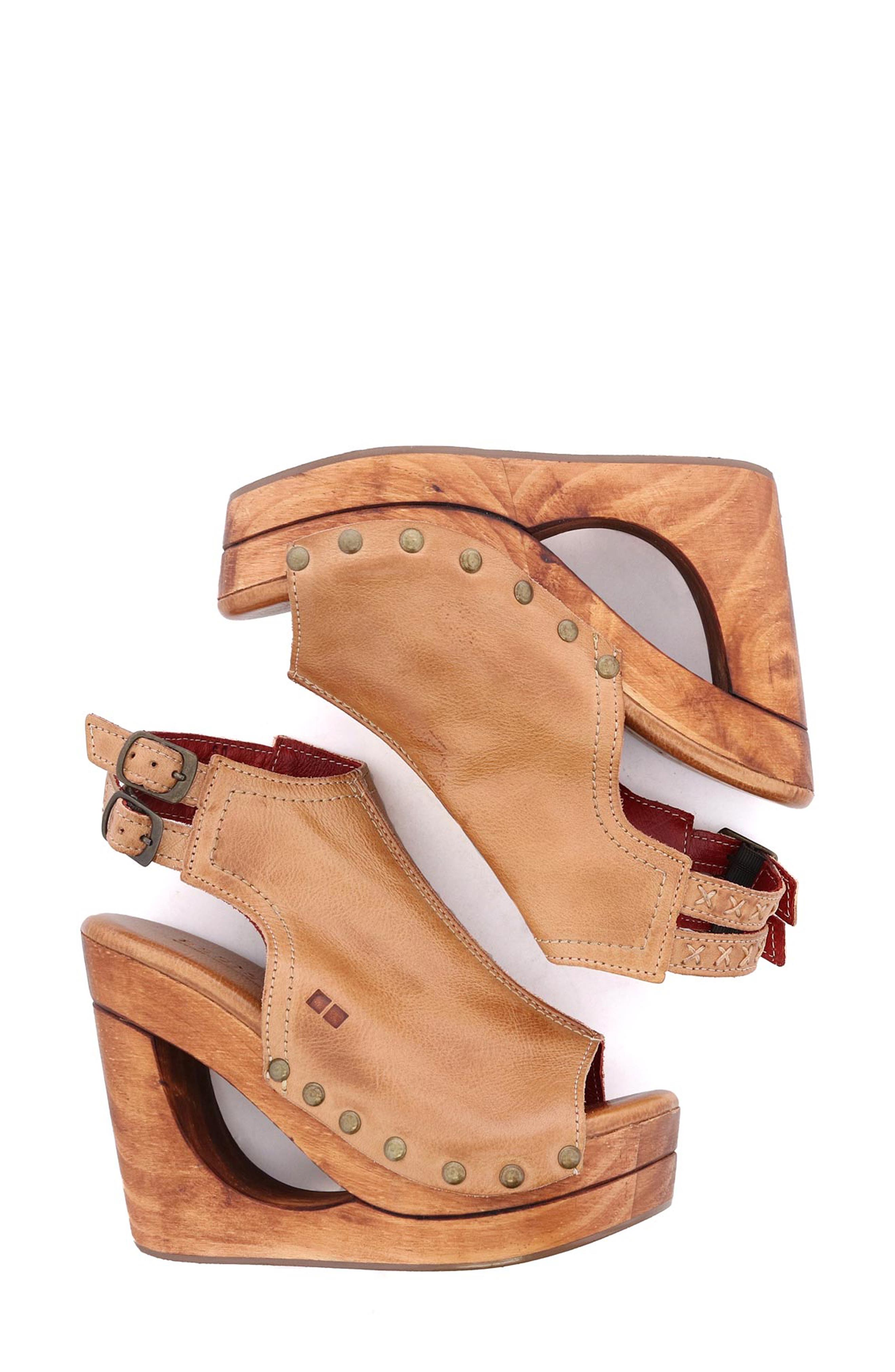 Imelda Cutout Wedge Slingback Sandal, Alternate, color, TAN RUSTIC